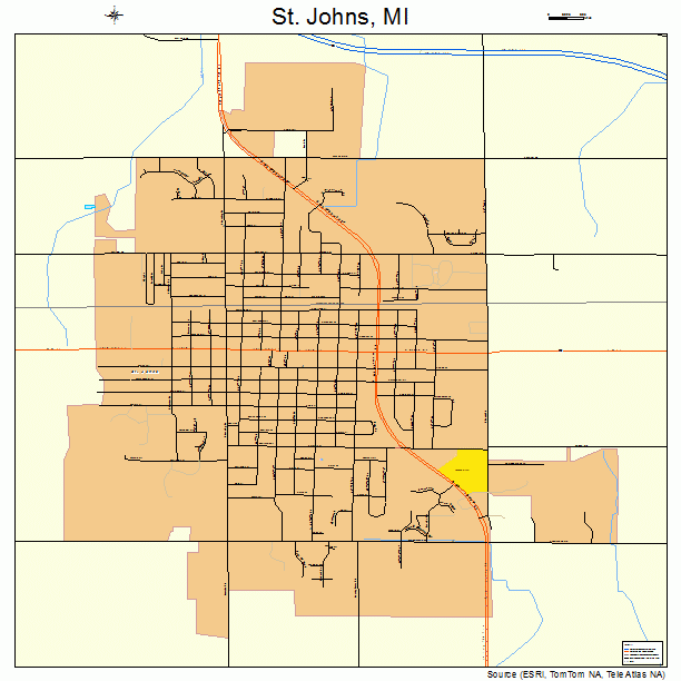 St. Johns, MI street map