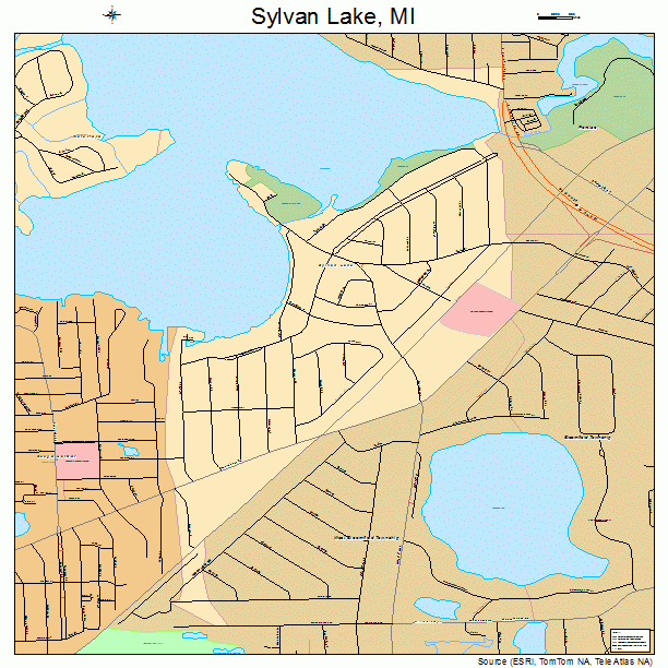 Sylvan Lake, MI street map