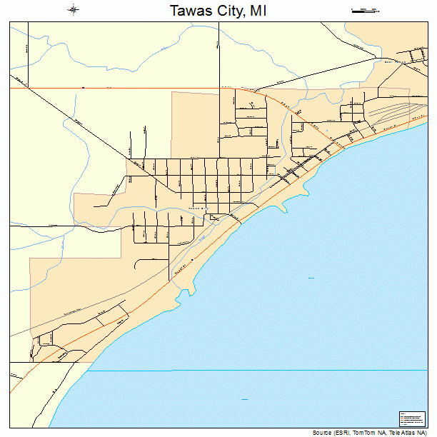 Tawas City, MI street map