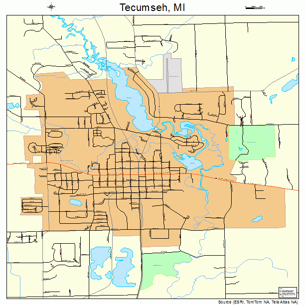 Tecumseh, MI street map