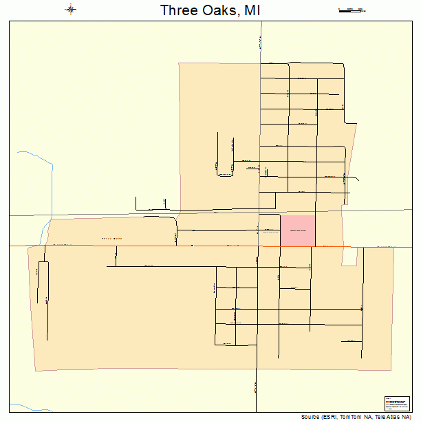 Three Oaks, MI street map
