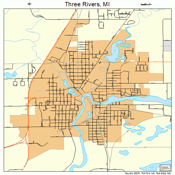 Three Rivers, MI street map