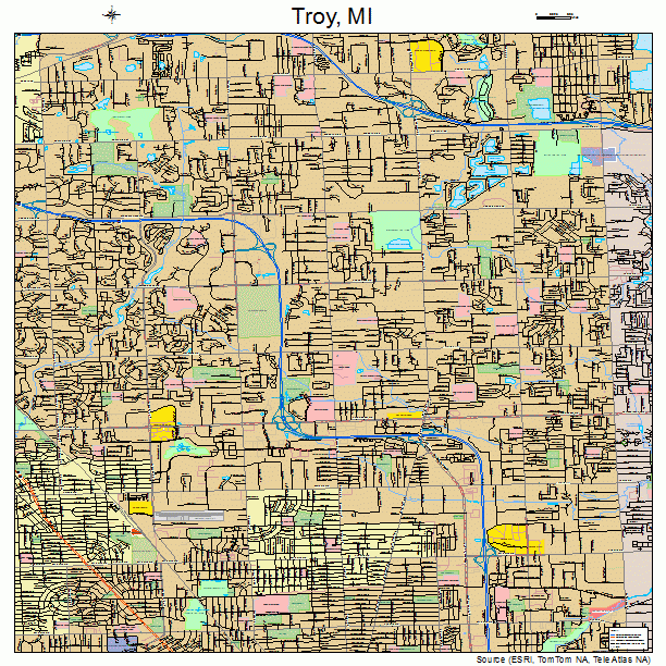 Troy, MI street map