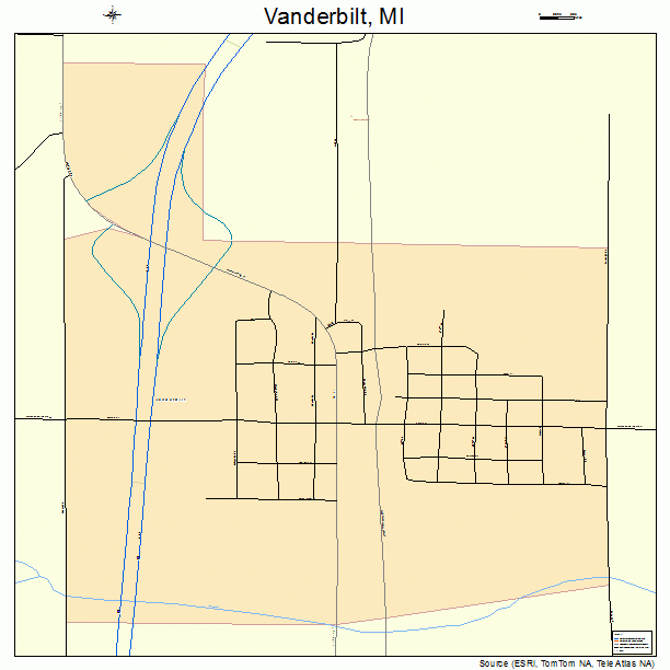 Vanderbilt, MI street map