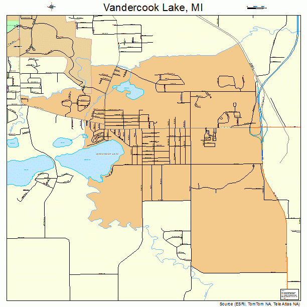 Vandercook Lake, MI street map
