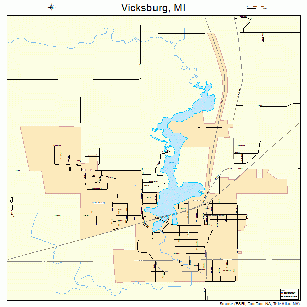 Vicksburg, MI street map