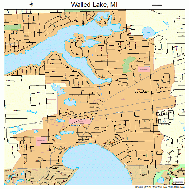 Walled Lake, MI street map