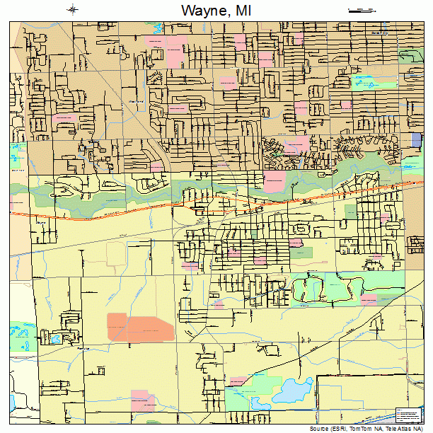 Wayne, MI street map