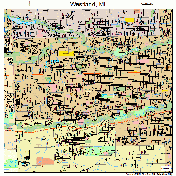 Westland Michigan Street Map 2686000