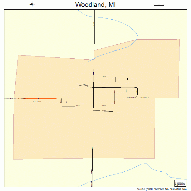 Woodland, MI street map