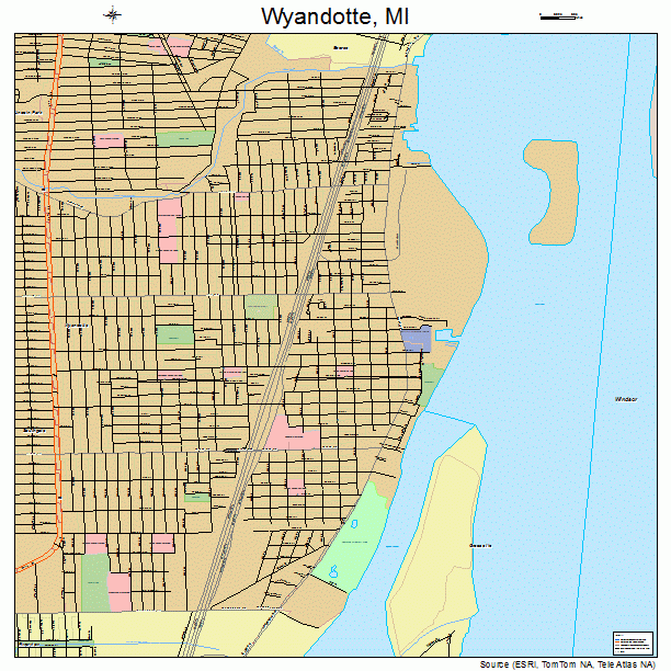 Wyandotte, MI street map