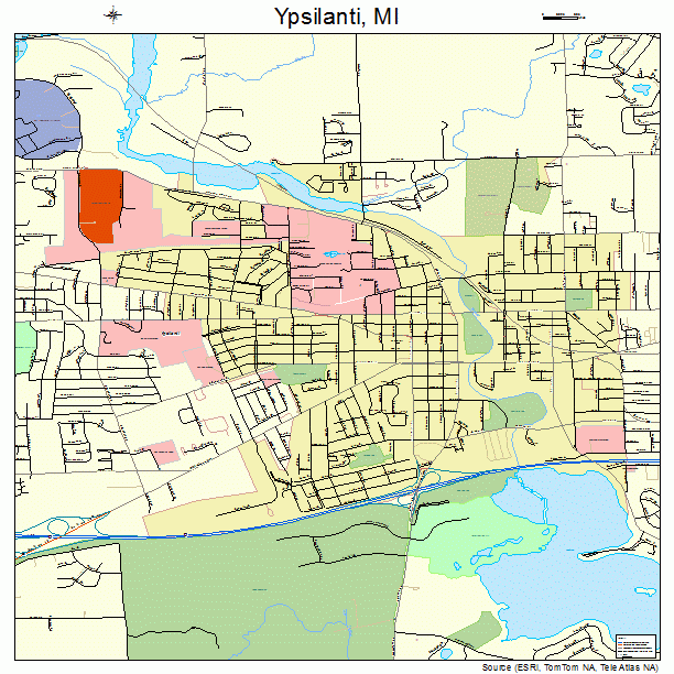 Ypsilanti, MI street map