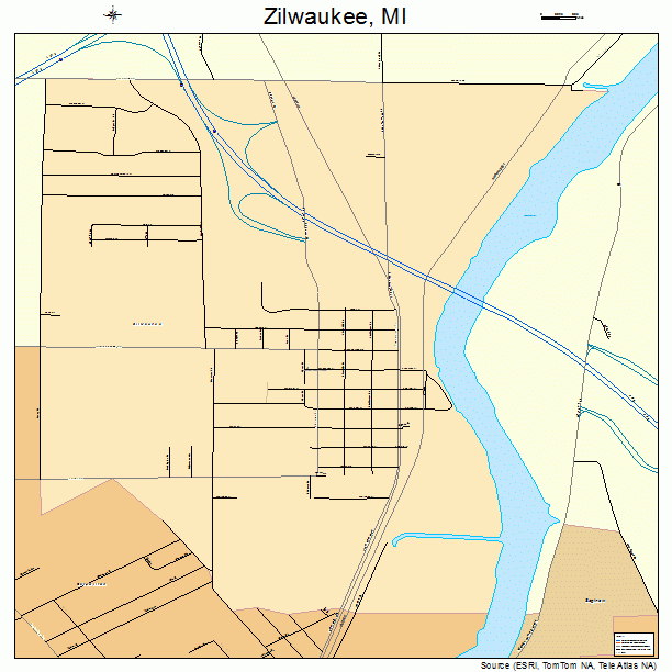 Zilwaukee, MI street map