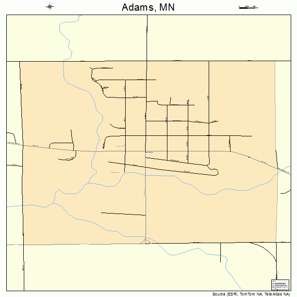 Adams, MN street map