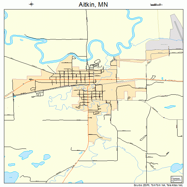 Aitkin, MN street map