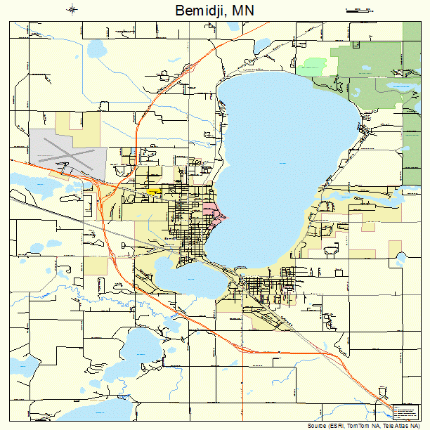 Bemidji, MN street map