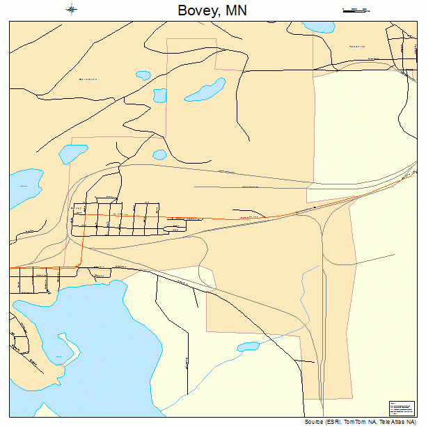 Bovey, MN street map