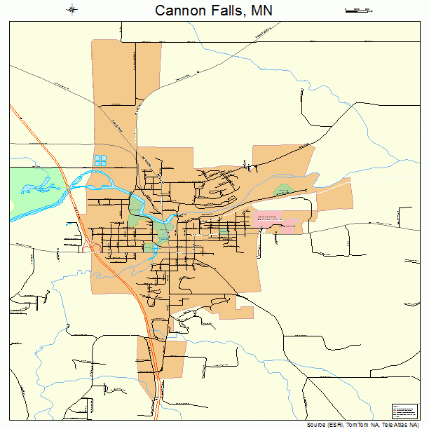 Cannon Falls, MN street map
