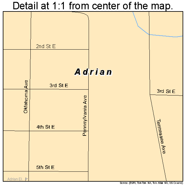 Adrian, Minnesota road map detail