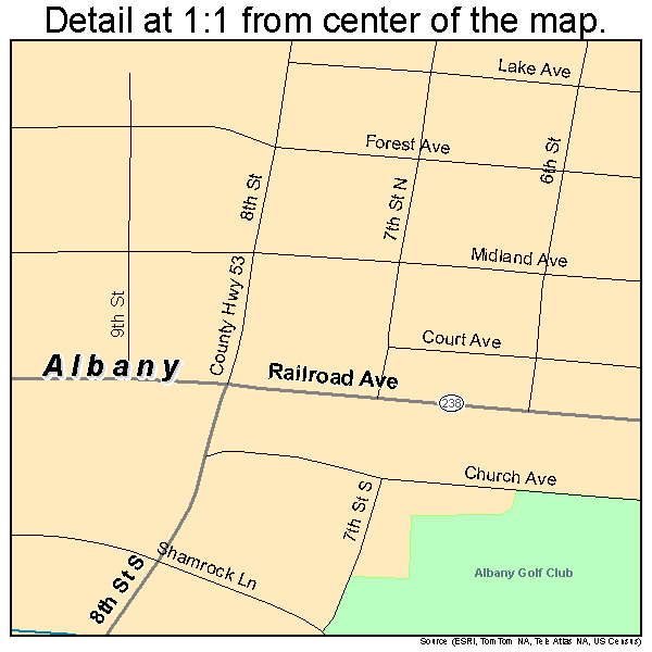 Albany, Minnesota road map detail