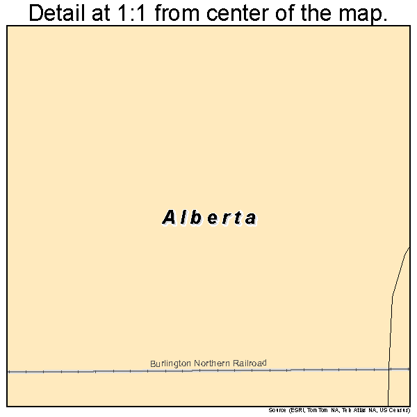 Alberta, Minnesota road map detail