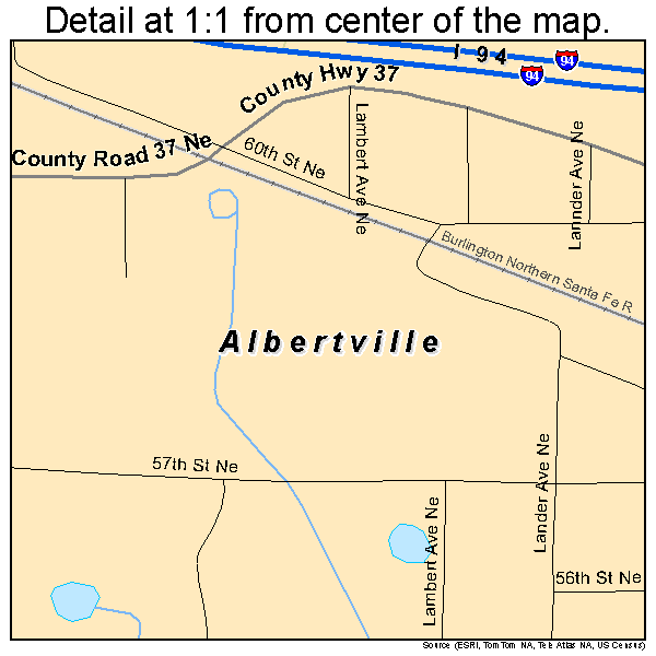 Albertville, Minnesota road map detail