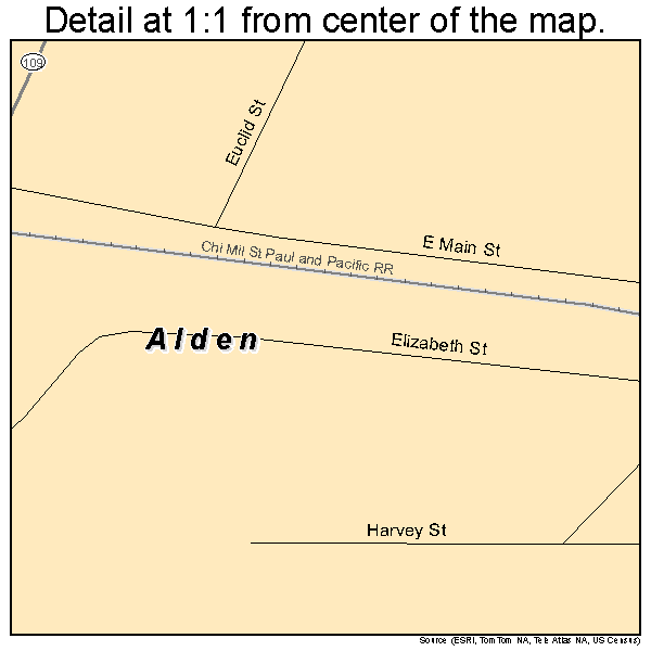 Alden, Minnesota road map detail