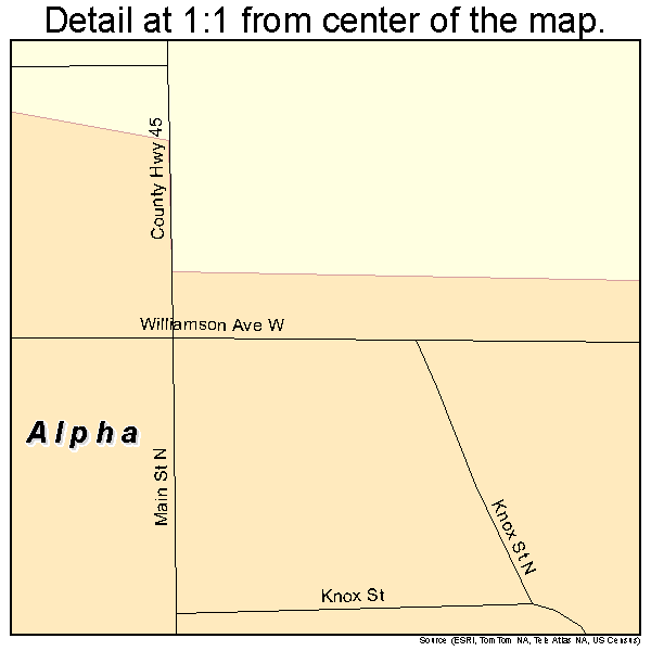 Alpha, Minnesota road map detail
