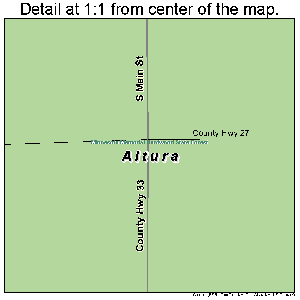 Altura, Minnesota road map detail