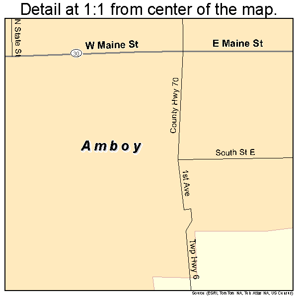 Amboy, Minnesota road map detail