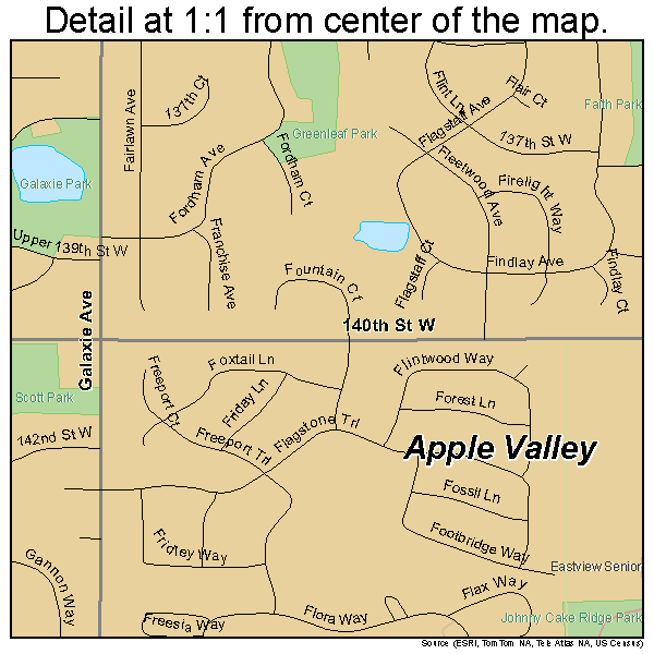 Apple Valley, Minnesota road map detail