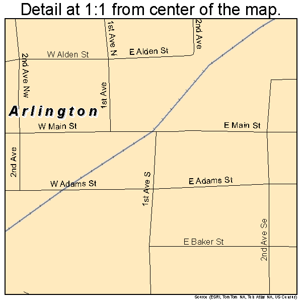 Arlington, Minnesota road map detail