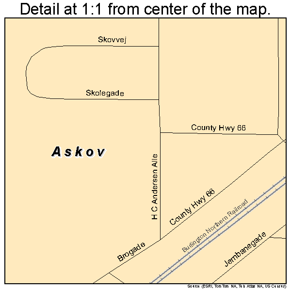 Askov, Minnesota road map detail