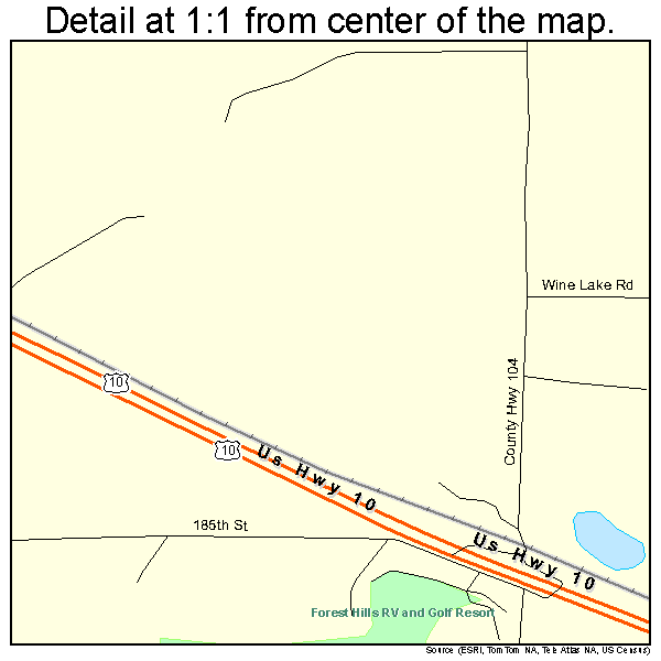 Audubon, Minnesota road map detail