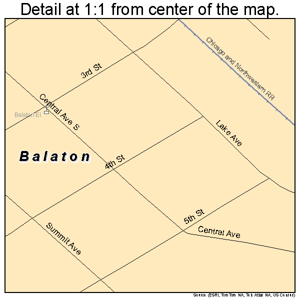 Balaton, Minnesota road map detail