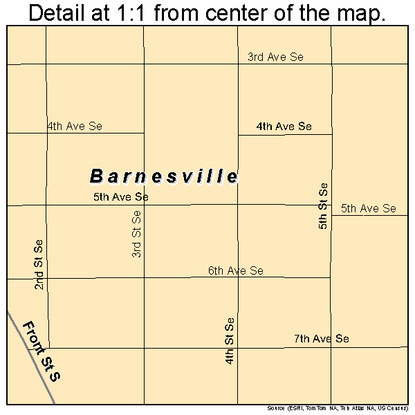 Barnesville, Minnesota road map detail