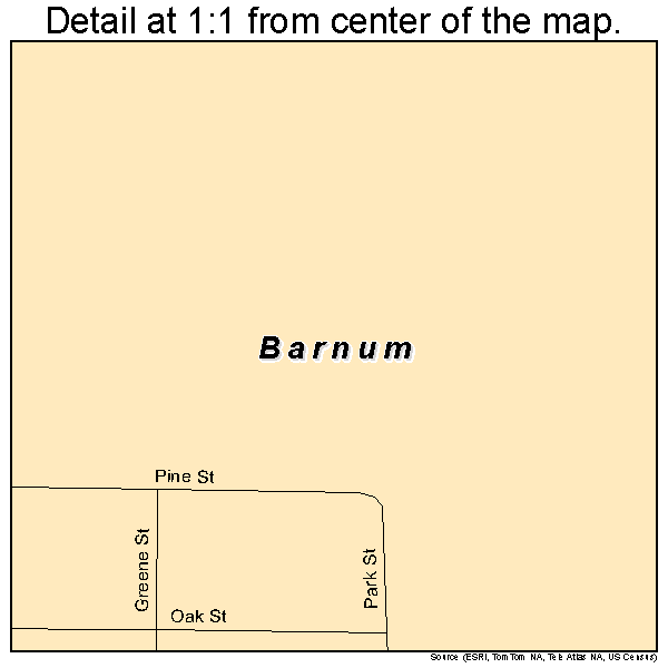 Barnum, Minnesota road map detail
