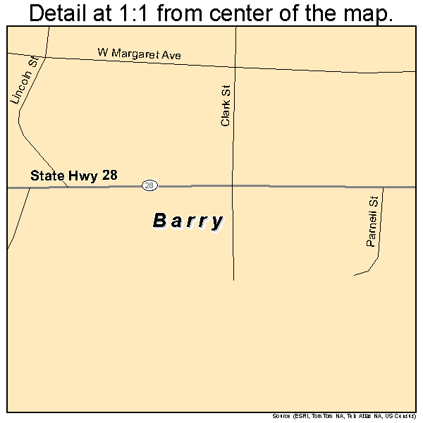 Barry, Minnesota road map detail