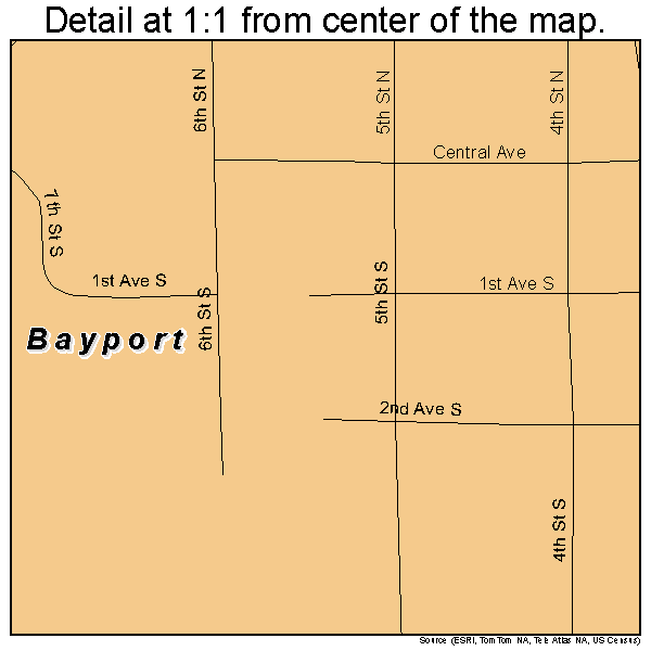 Bayport, Minnesota road map detail