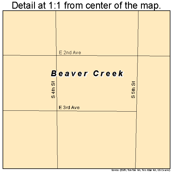 Beaver Creek, Minnesota road map detail