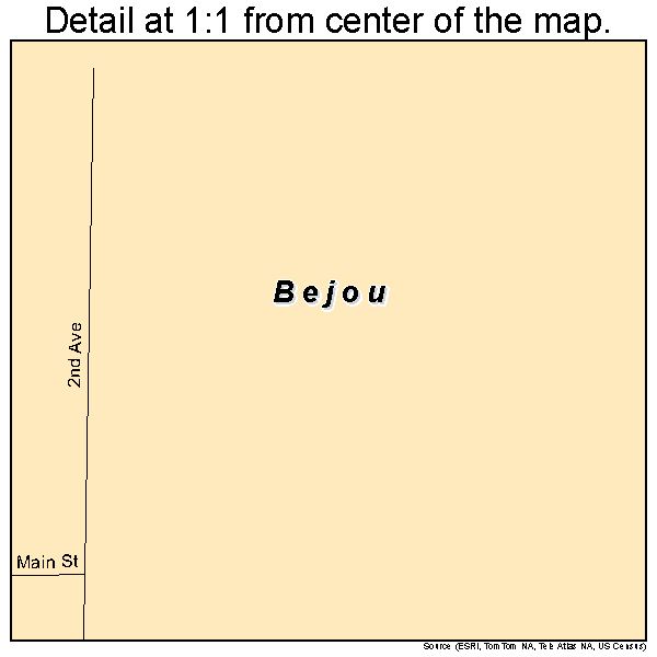 Bejou, Minnesota road map detail