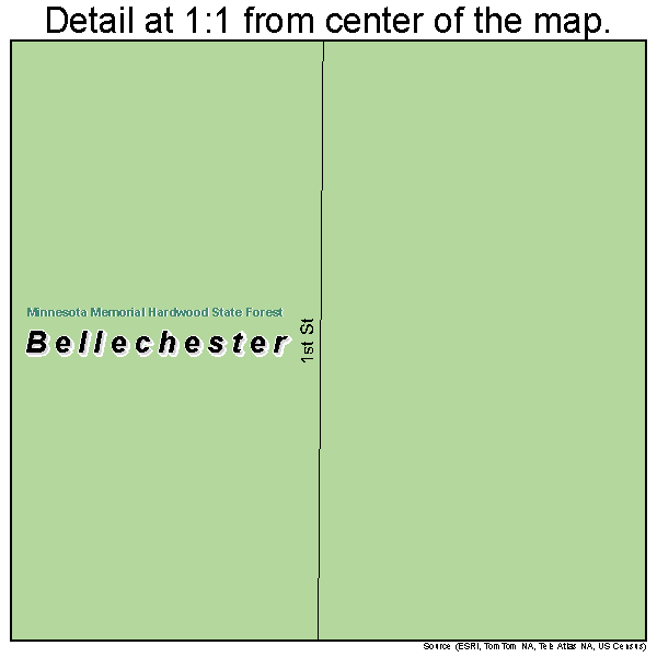 Bellechester, Minnesota road map detail
