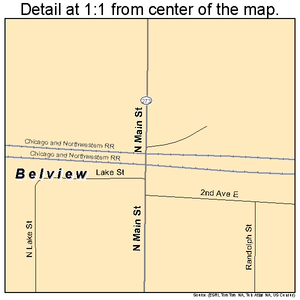 Belview, Minnesota road map detail