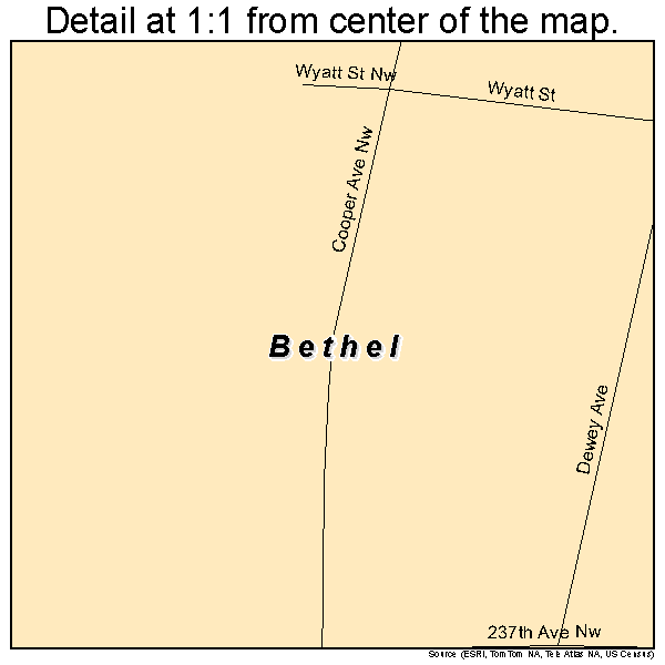 Bethel, Minnesota road map detail