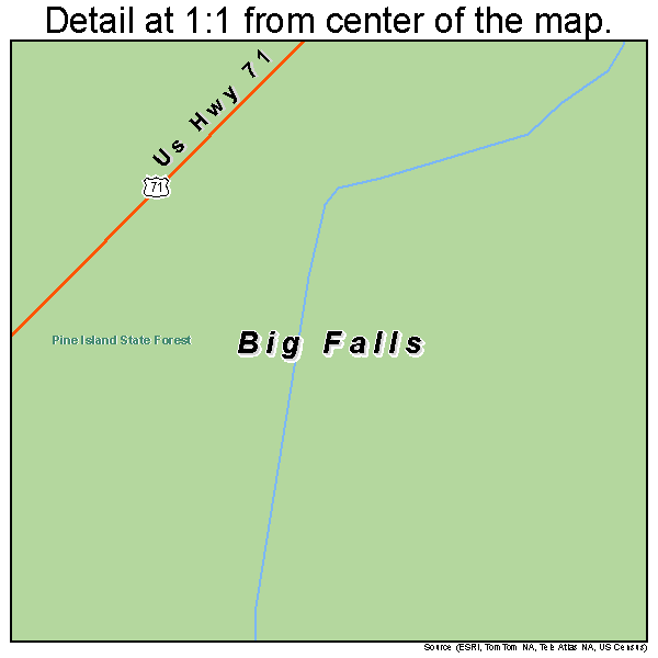 Big Falls, Minnesota road map detail