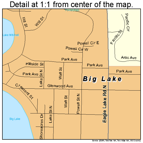 Big Lake, Minnesota road map detail
