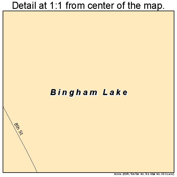 Bingham Lake, Minnesota road map detail