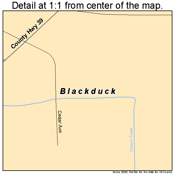 Blackduck, Minnesota road map detail
