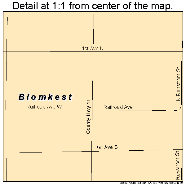 Blomkest, Minnesota road map detail