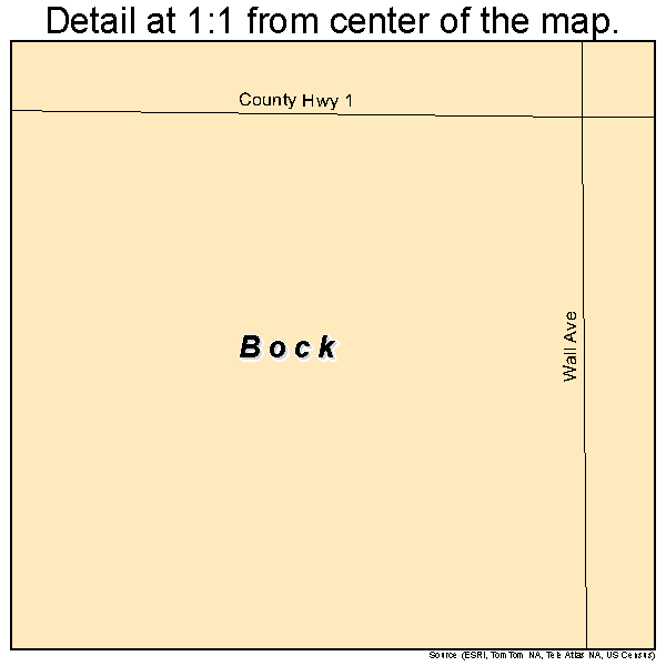 Bock, Minnesota road map detail